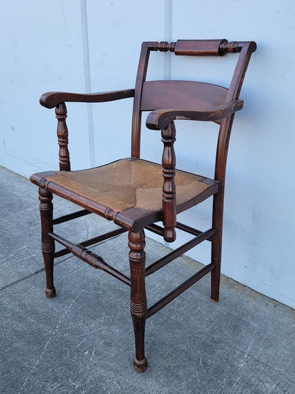 Antique/ vintage cane/wicker seat armchair