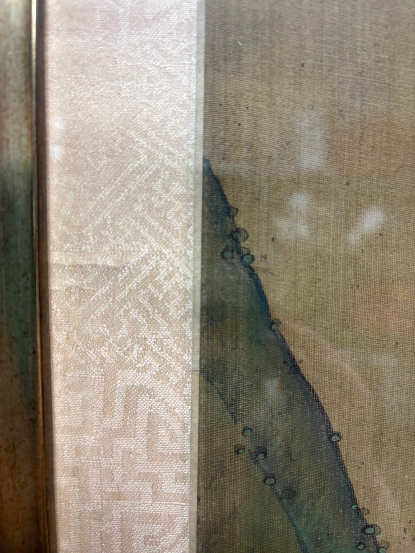 Asian / Chinese/ Japanese silk vintage framed painting