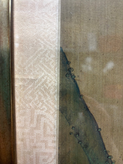 Asian / Chinese/ Japanese silk vintage framed painting