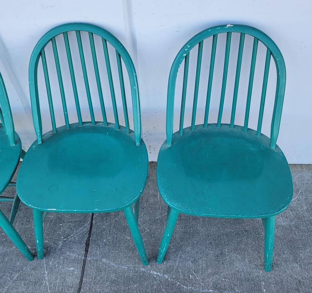 Blue/green 4 dining side chairs