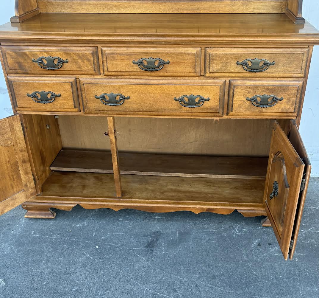Vintage Maple Dining Hutch china cabinet