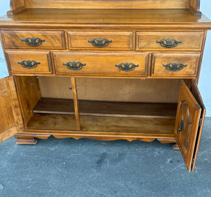 Vintage Maple Dining Hutch china cabinet