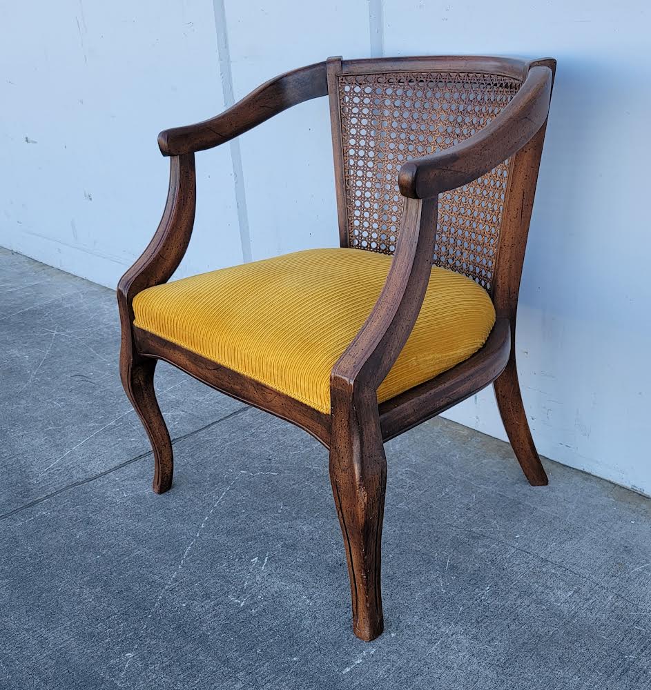 Vintage cane/wicker/ rattan barrel armchair
