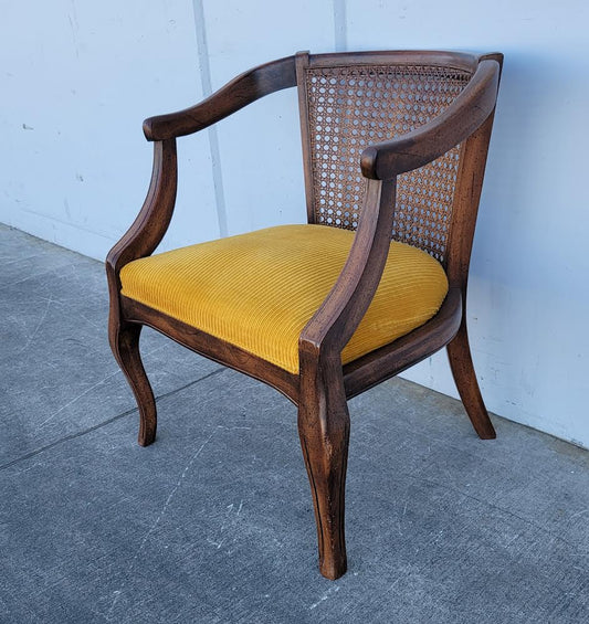 Vintage cane/wicker/ rattan barrel armchair
