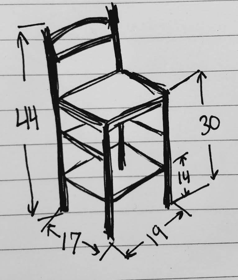 Bar stool black wicker seat