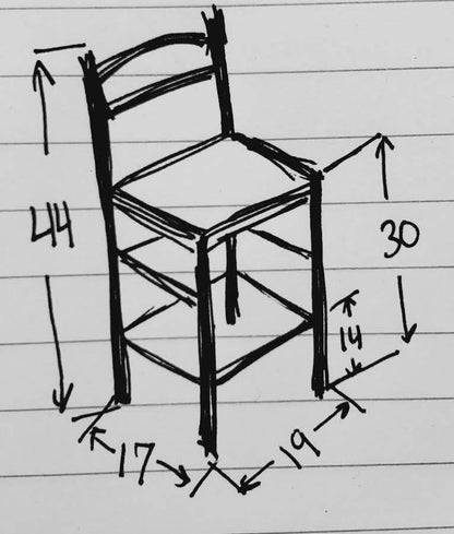 Bar stool black wicker seat