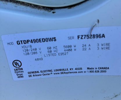 GE dryer