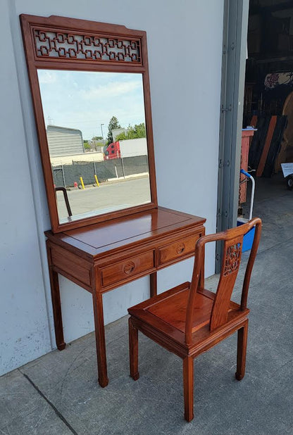 Antique vanity dressing table with chair