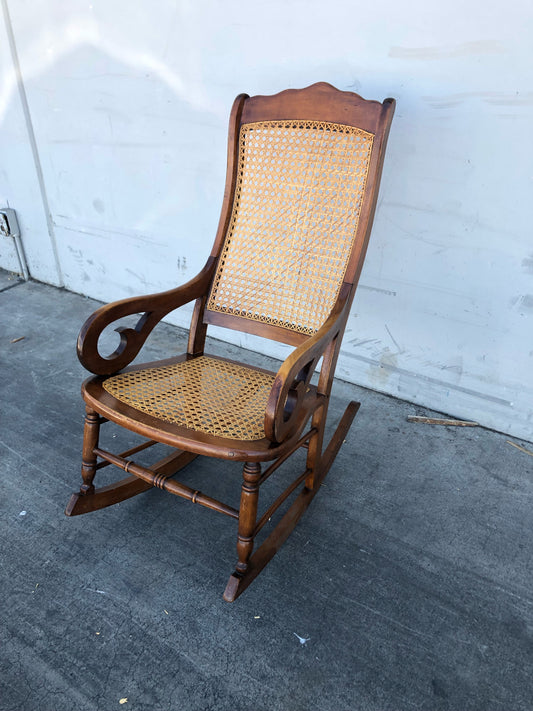 Wicker/cane/rattan vintage rocking chair