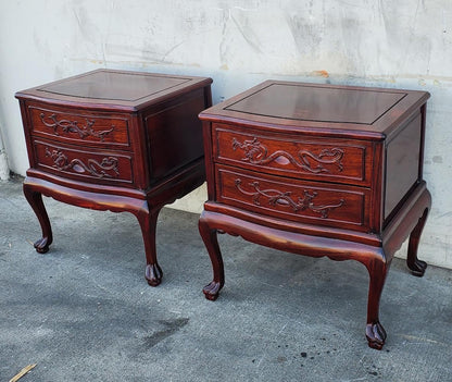 Nightstands/end/side tables (2) mahogany/cherry two dovetail style drawers