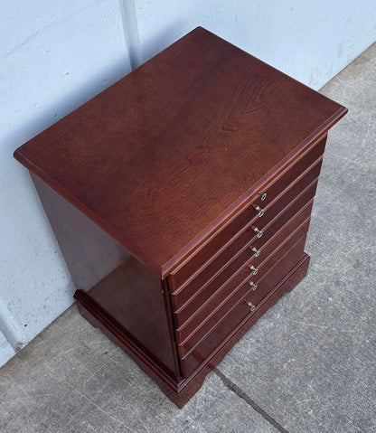 Tall Side Table Jewelry Armoire Dark Wood Cherry