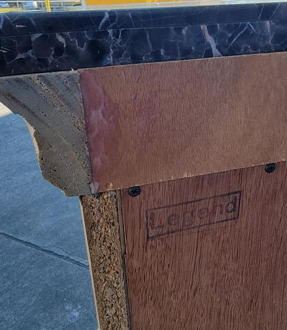 Black marble top light wood nightstands/ end/side tables (2)