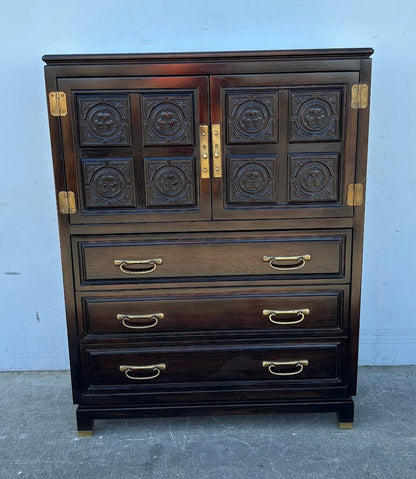 American of Martinsville Oriental Style Chest Vintage Asian armoire/ wardrobe/Dresser Organizer Tall Wide