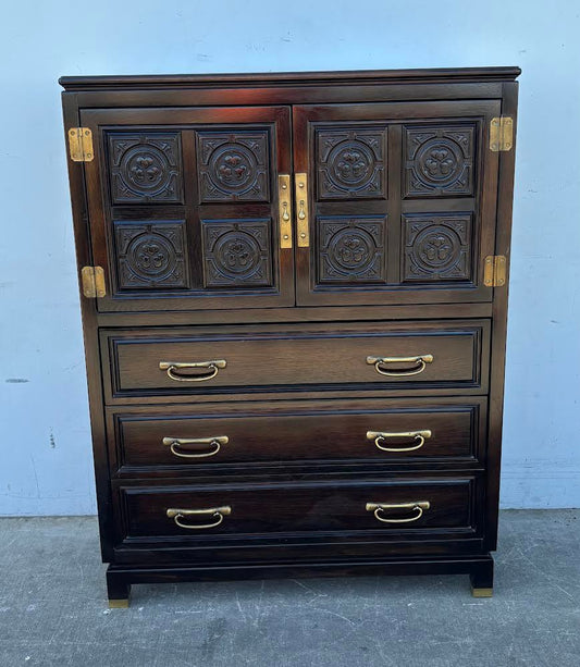 American of Martinsville Oriental Style Chest Vintage Asian armoire/ wardrobe/Dresser Organizer Tall Wide