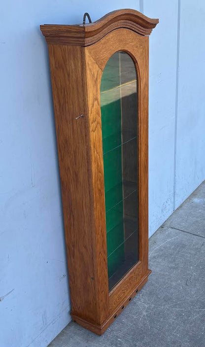Antique Oak Display Cabinet Curio