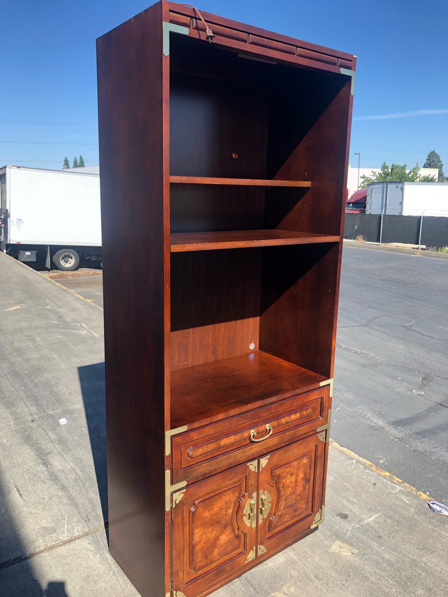 Bernhardt lighted bookcase/ bookshelf cabinet Asian style
