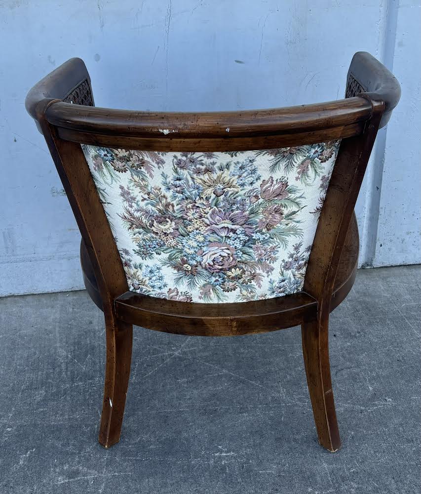 Vintage Cane Chair Floral Cushion