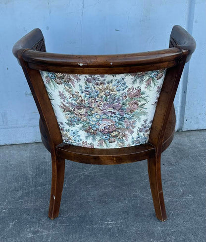 Vintage Cane Chair Floral Cushion