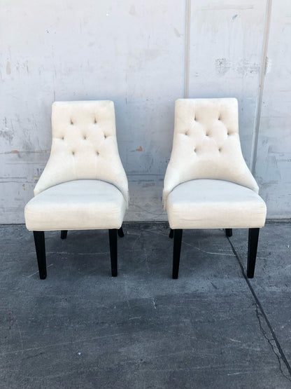 white 2 tufted dining side chairs lydia style