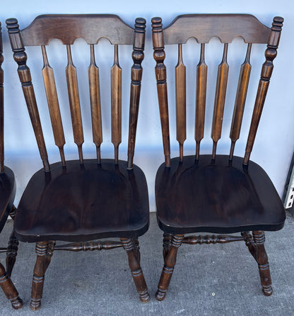 Country style 8 dining chairs dark wood