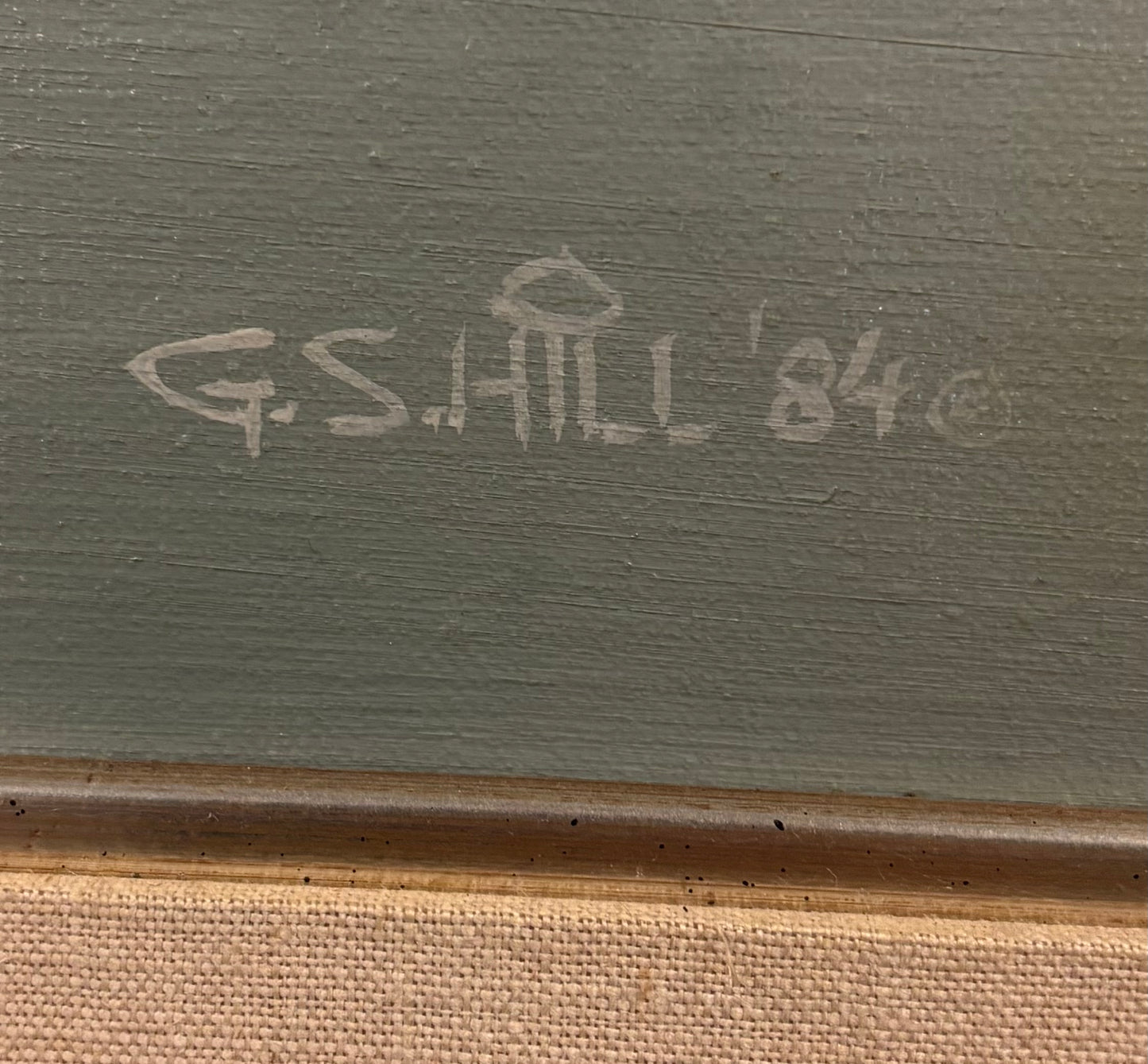 Bay fishing boats 1984 oil painting signed