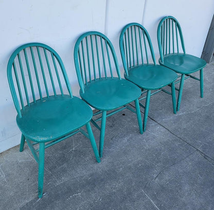 Blue/green 4 dining side chairs