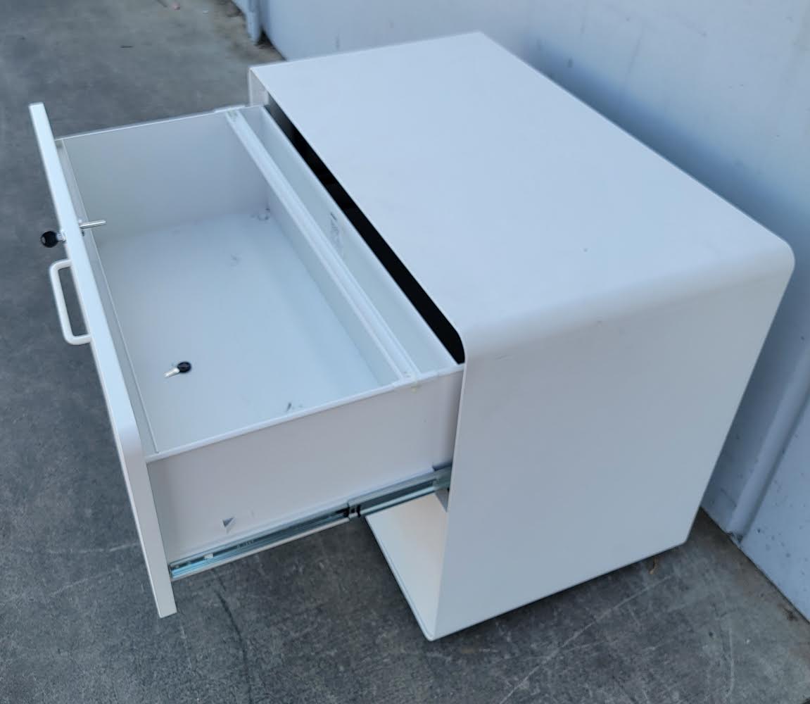 Poppin stow lateral file cabinet 2 drawer white