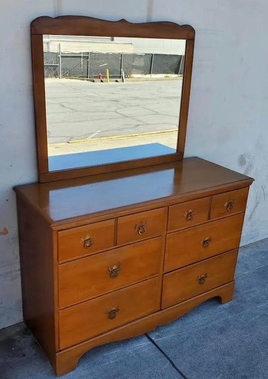 Dresser with mirror dark wood