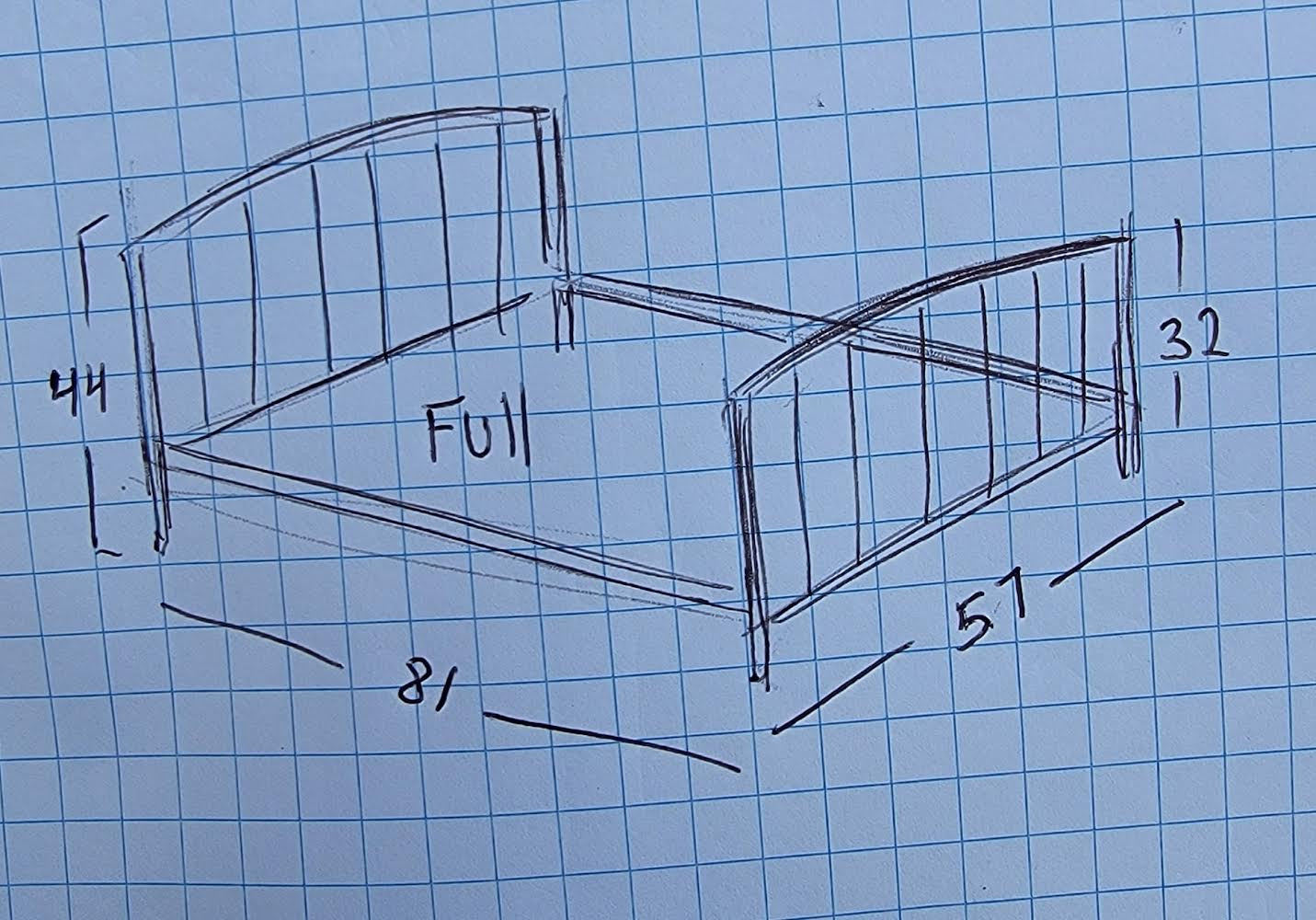 Black metal full size bed frame
