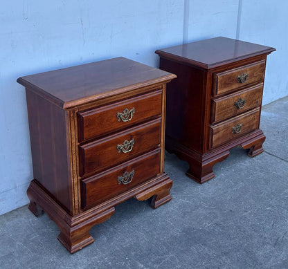 Matching 3 Drawer Cherry Mahogany Style Night Stands