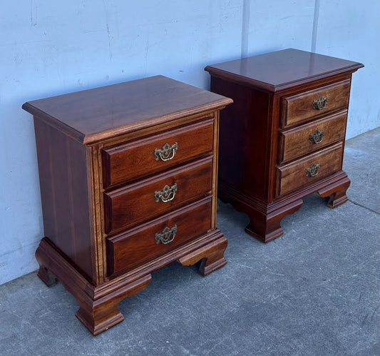 Matching 3 Drawer Cherry Mahogany Style Night Stands