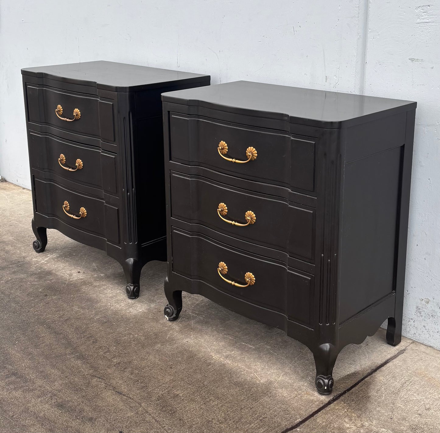 Black and gold nightstands/ bedside tables (2)