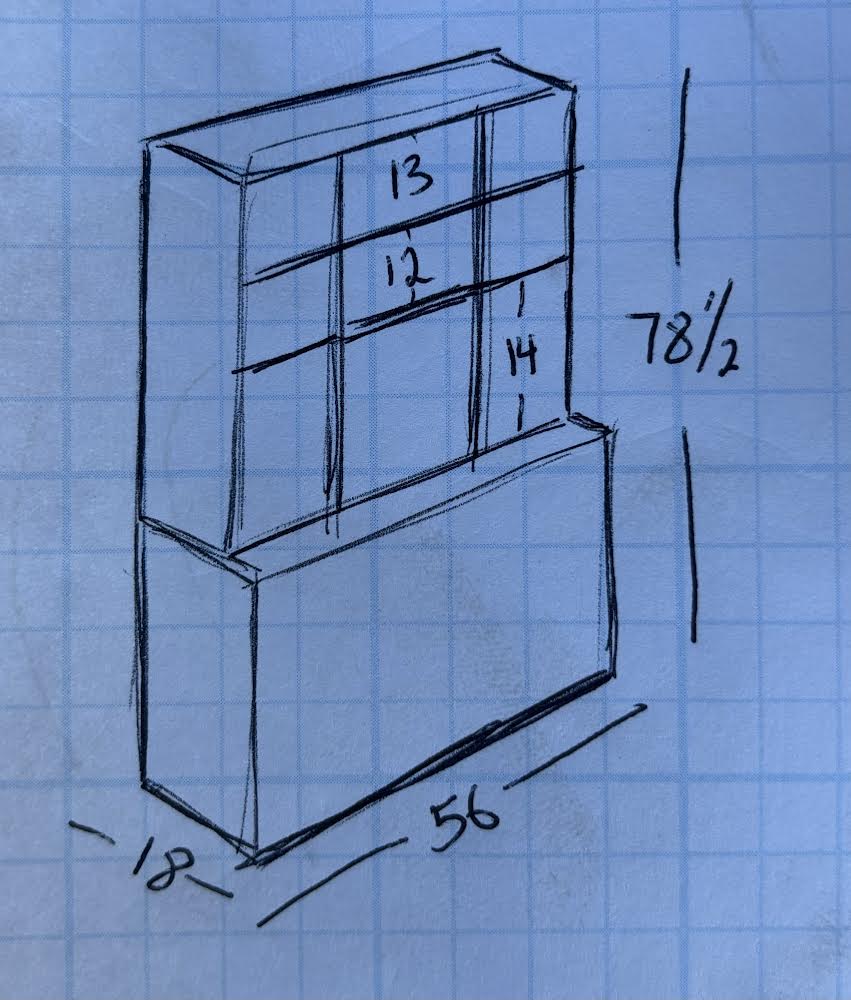 Virginia house Oak Hutch display cabinet