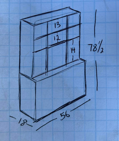 Virginia house Oak Hutch display cabinet