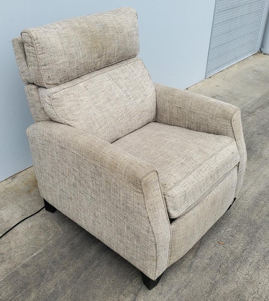 Tan/beige electric recliner armchair