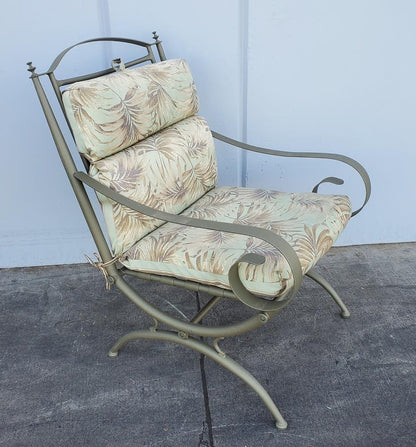 vintage aluminum patio chair with cushion