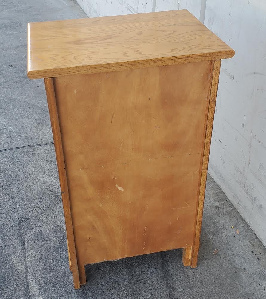 White Clad oak Ice Box/ nightstand /end/ side table storage cabinet