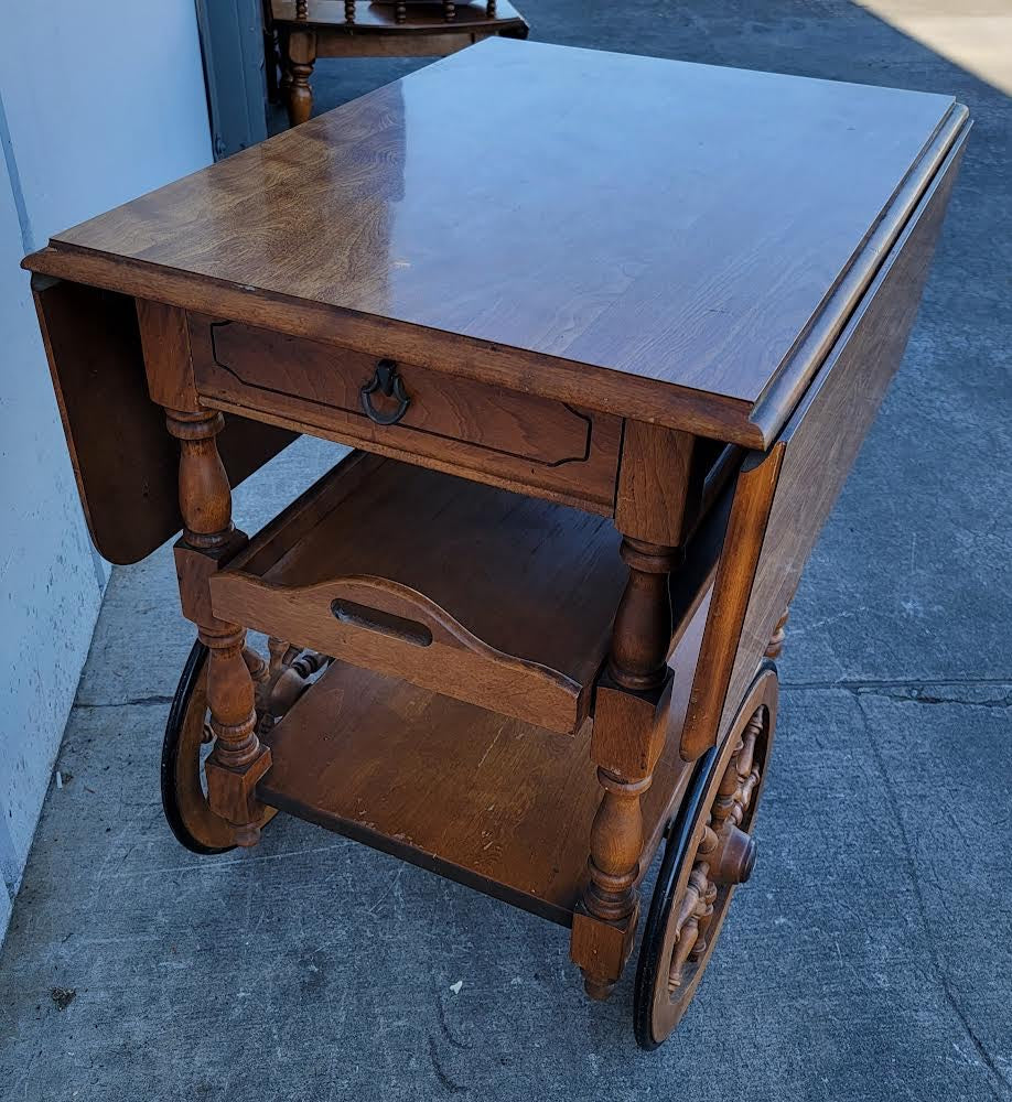 Vintage mid century colonial style tea/ bar /serving cart/ trolley