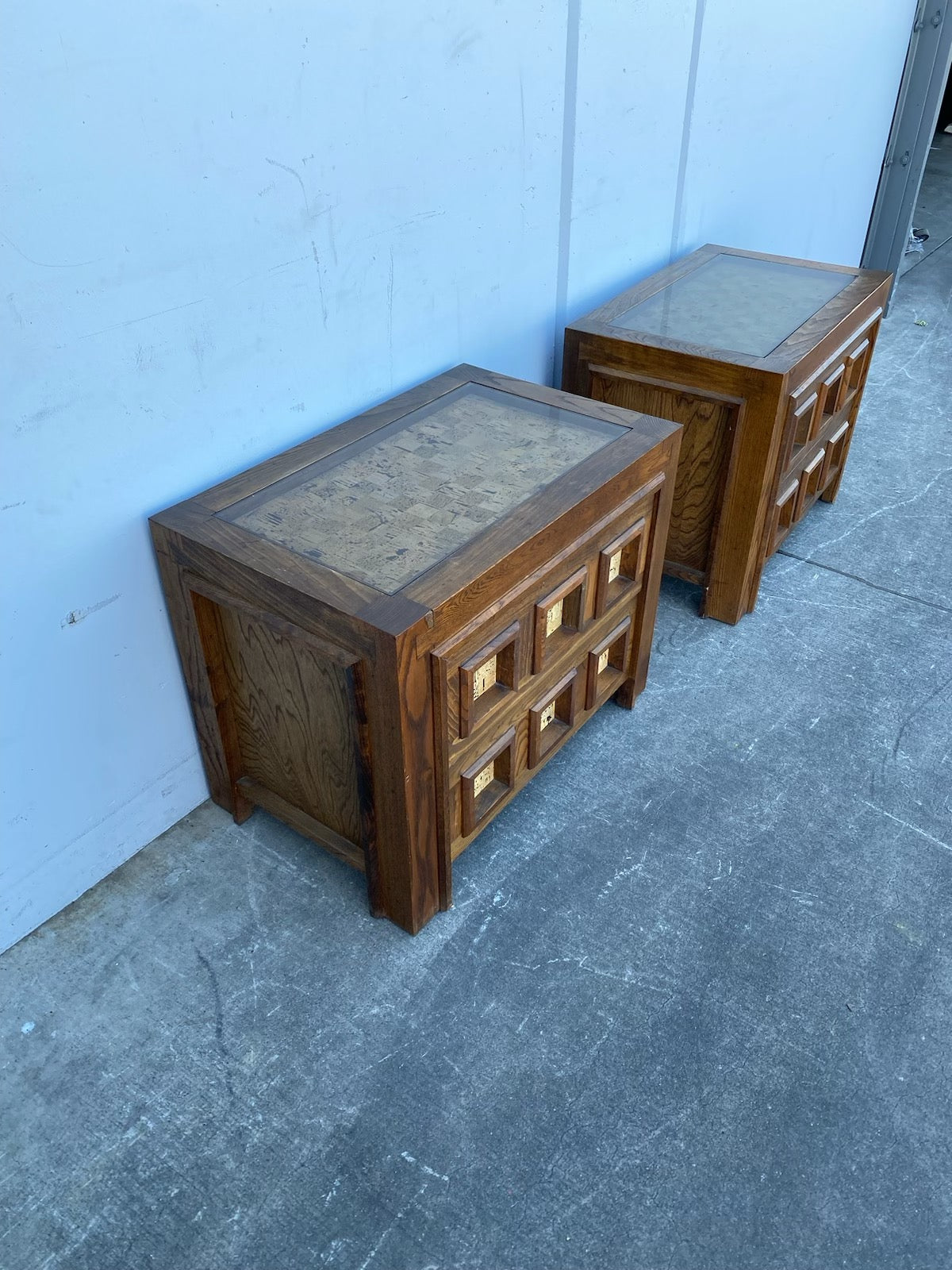 2 nightstands/end/side tables mid century modern
