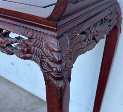 Chinese style carved ornate rosewood antique console table