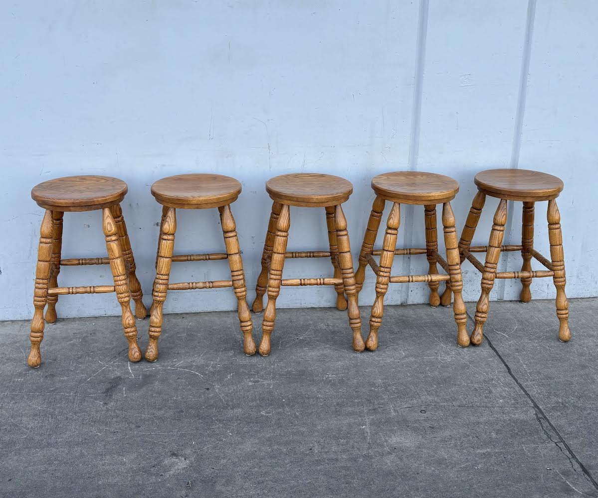 5 Vintage Rustic Amish Barstools Farmstyle Towne square