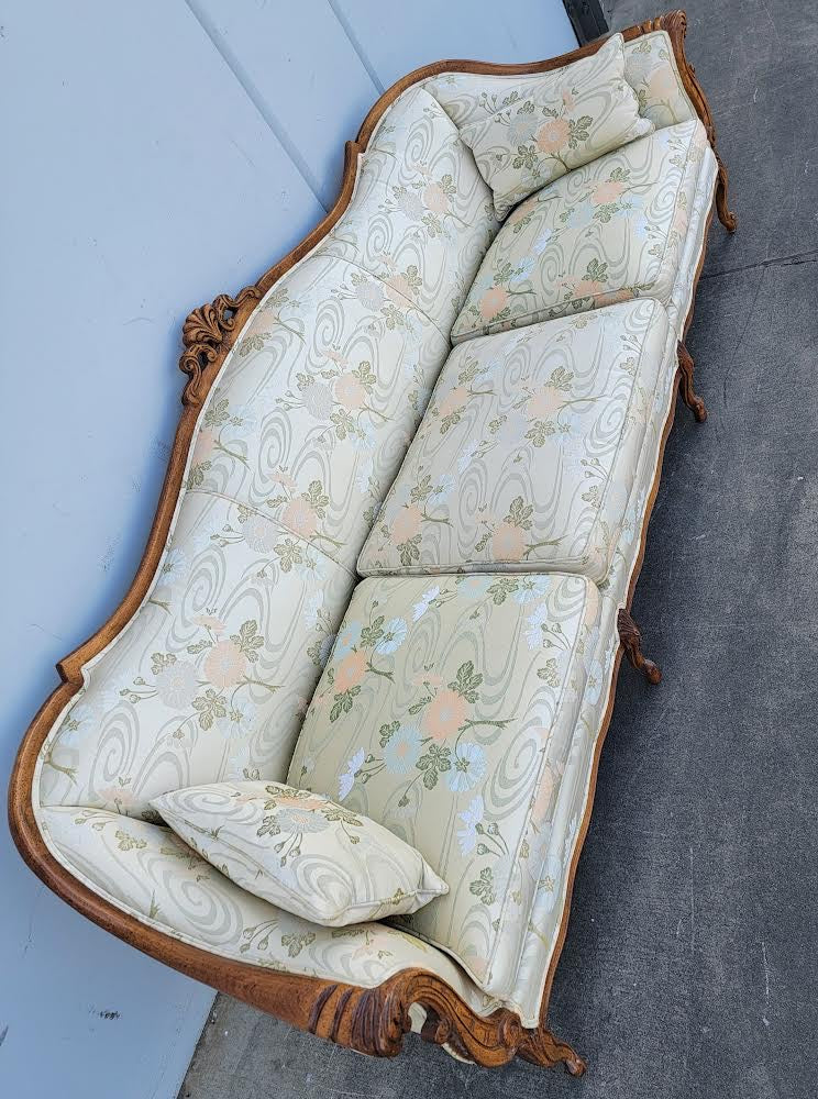 Antique/ vintage French bergere/ settee sofa/ couch floral