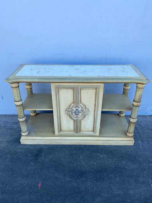 Console/server table cabinet blonde