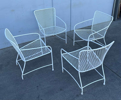 Mid-Century Wrought Iron set of 4 Chairs