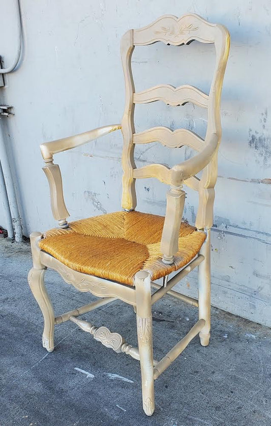 White/cream vintage country style armchair
