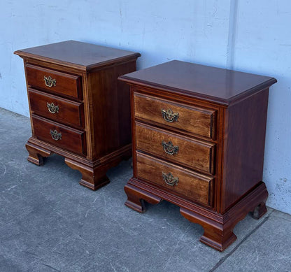 Matching 3 Drawer Cherry Mahogany Style Night Stands