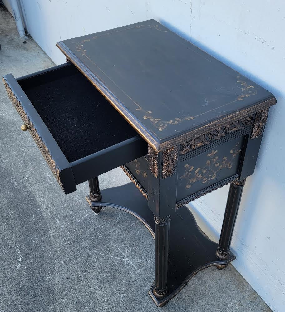 Black Asian chinoiserie style end/ side table