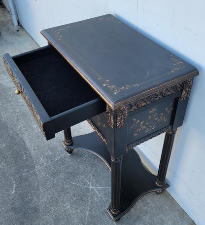 Black Asian chinoiserie style end/ side table