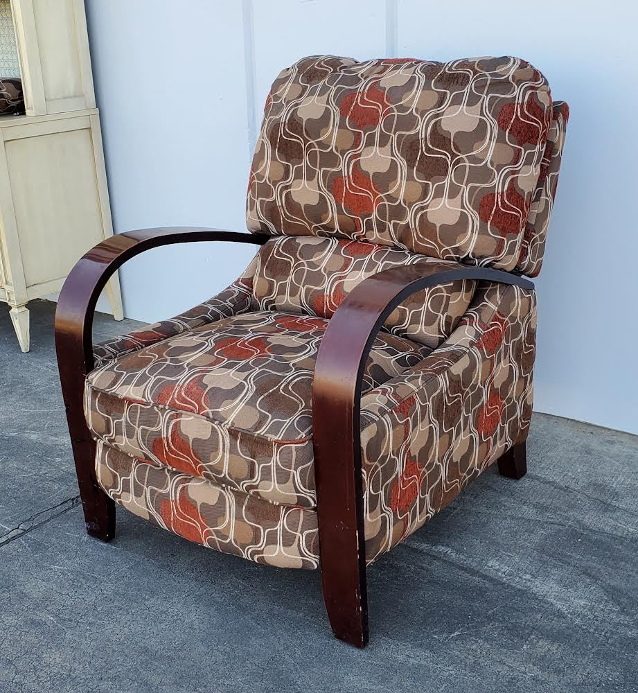 Brown fabric recliner armchair accent/living room chair