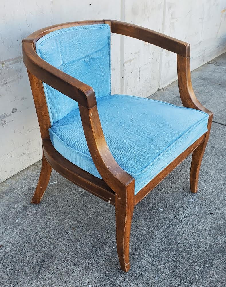 Blue barrel accent/armchair